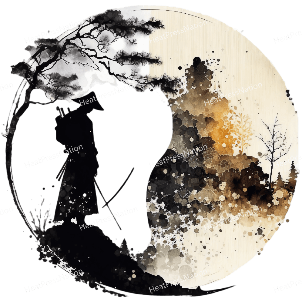 Samurai-Wald-Abzeichen-Design