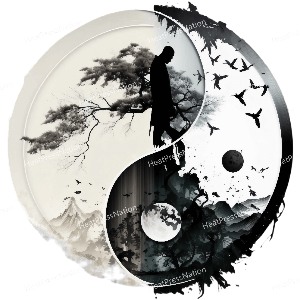 Monk Ying Yang Design - HeatPressNation