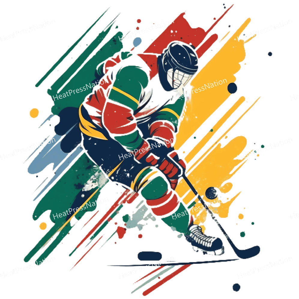 Splatter Hockey Player Design - HeatPressNation