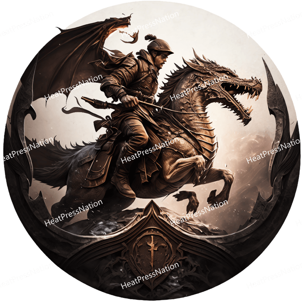 Dragon Warrior Badge Design - HeatPressNation