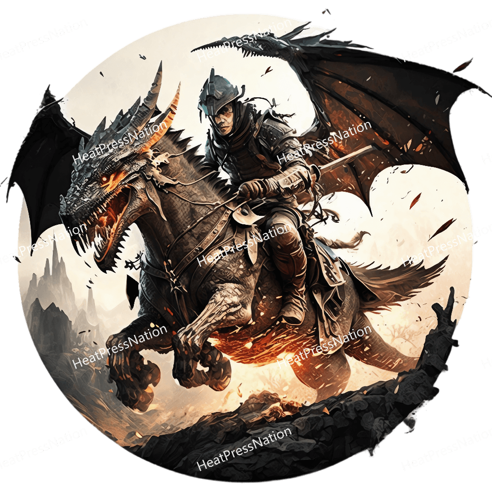 Dragon Riding Warrior Design - HeatPressNation