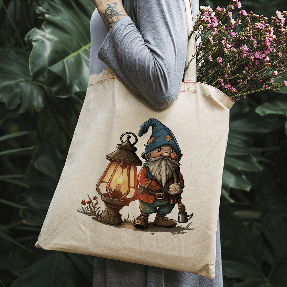 Gnome near Lamp Design - HeatPressNation