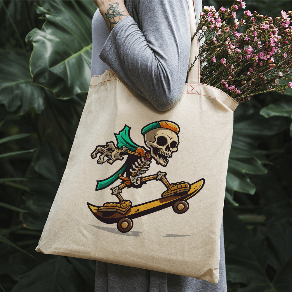 Skating Skeleton with Cape Design - HeatPressNation