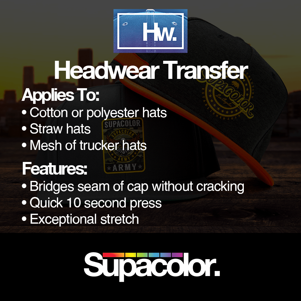 Supacolor Headwear Heat Transfer - HeatPressNation