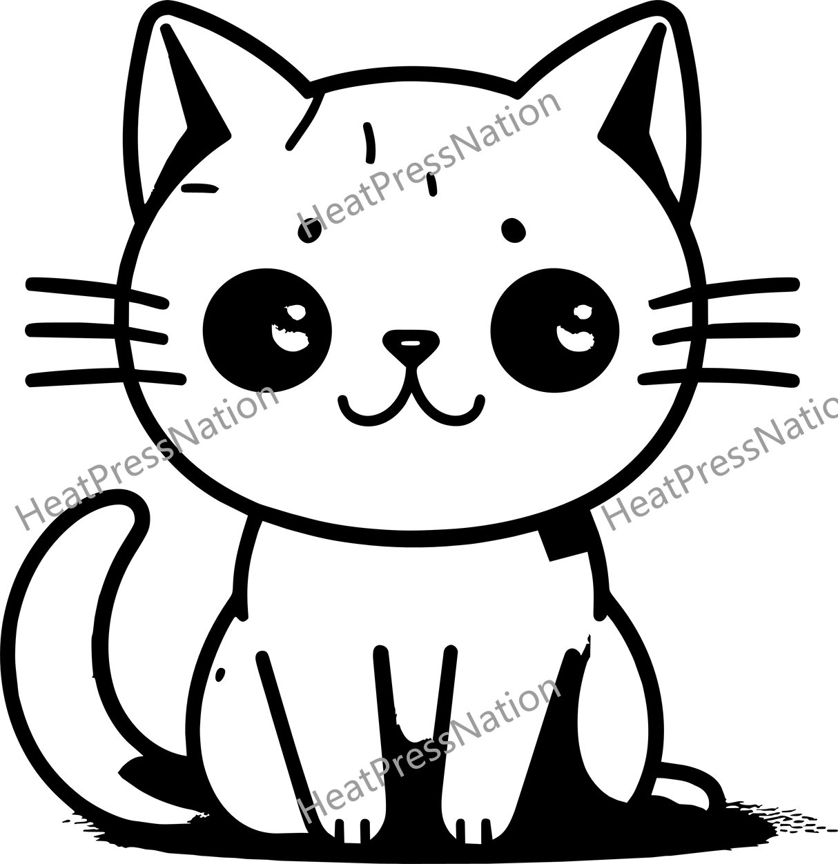 Cute Cat Vector Design - HeatPressNation