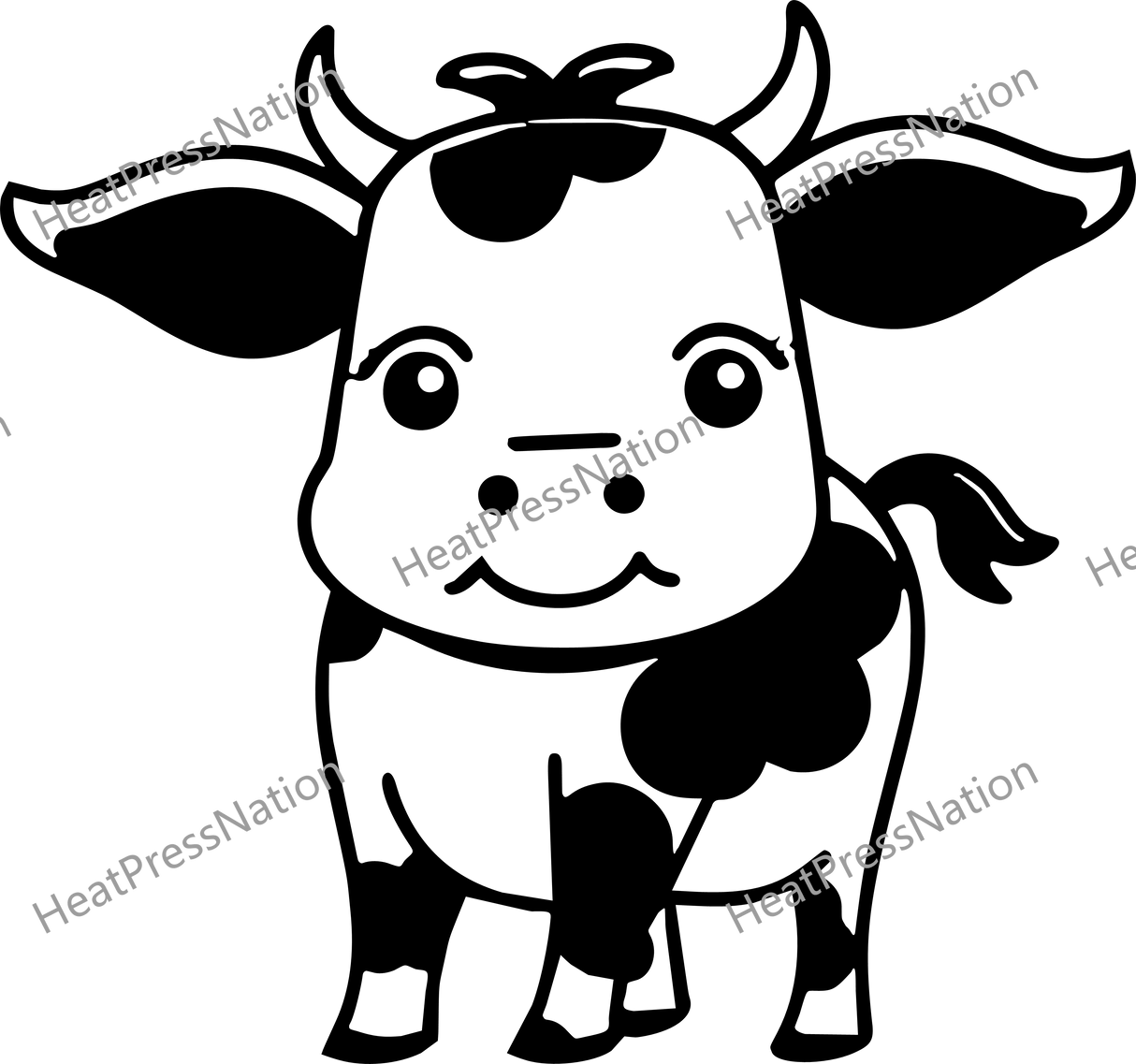 Standing Cute Cow Vector Design - HeatPressNation