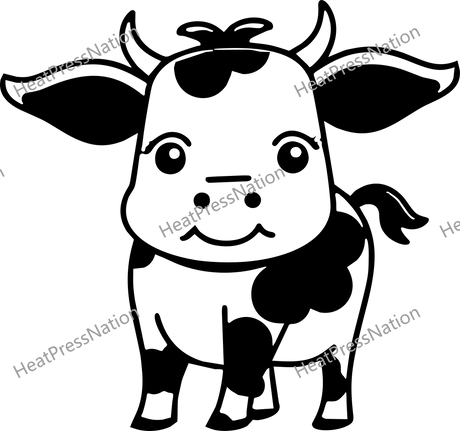 Standing Cute Cow Vector Design - HeatPressNation