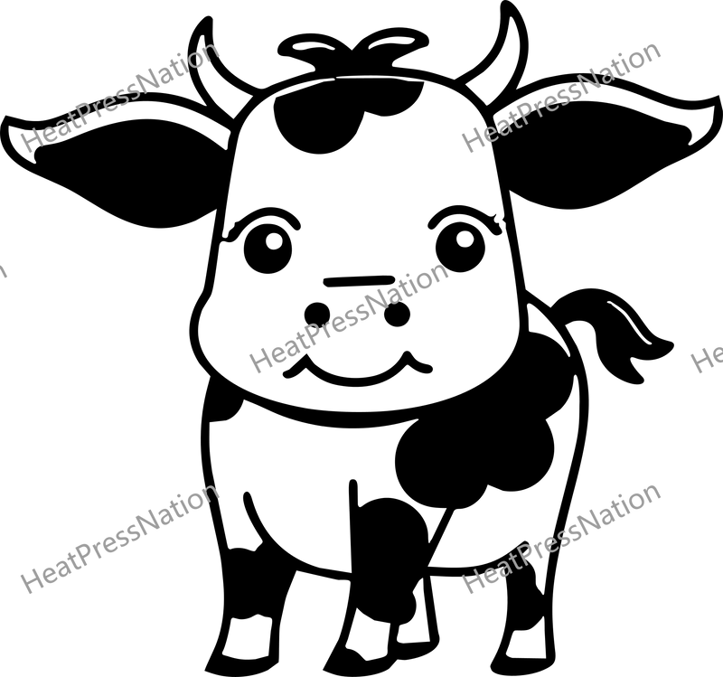 Standing Cute Cow Vector Design