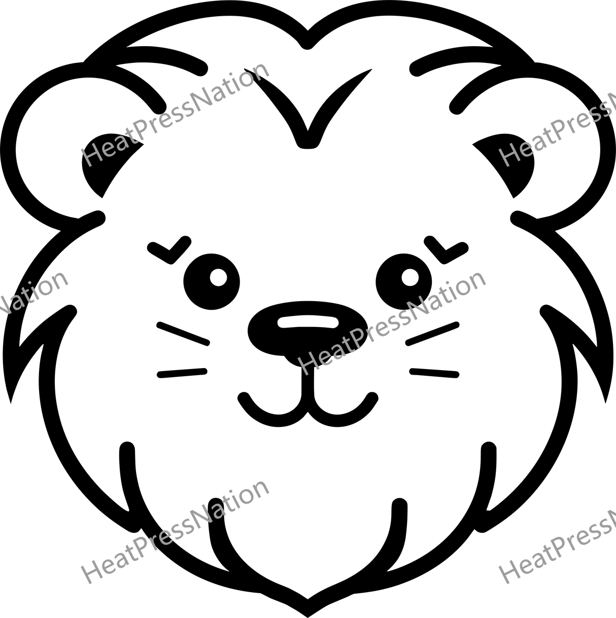 Simplistic Lion Head Vector Design - HeatPressNation