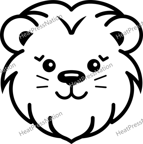 Simplistic Lion Head Vector Design - HeatPressNation