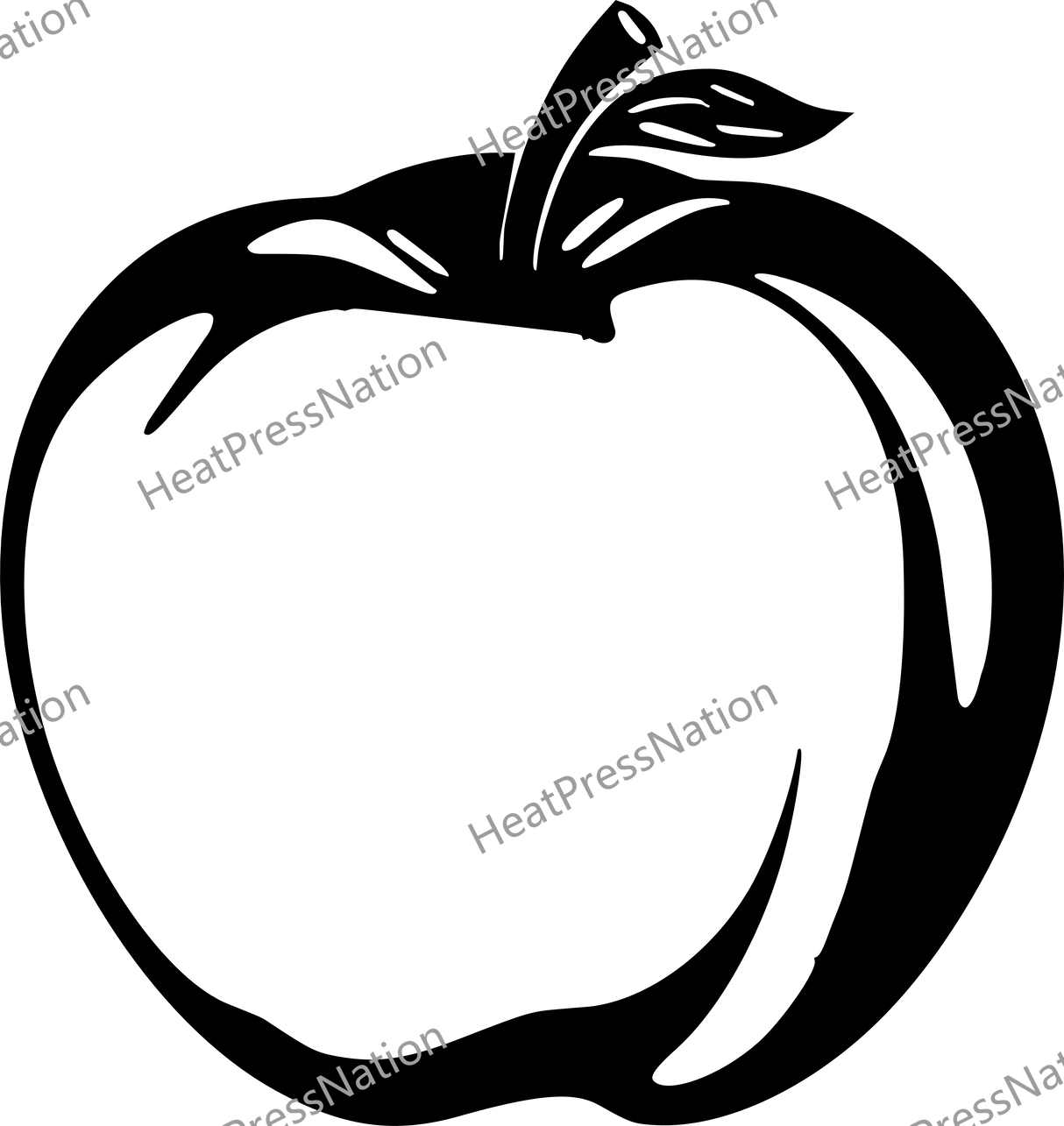 Apple Outline Vector Design - HeatPressNation