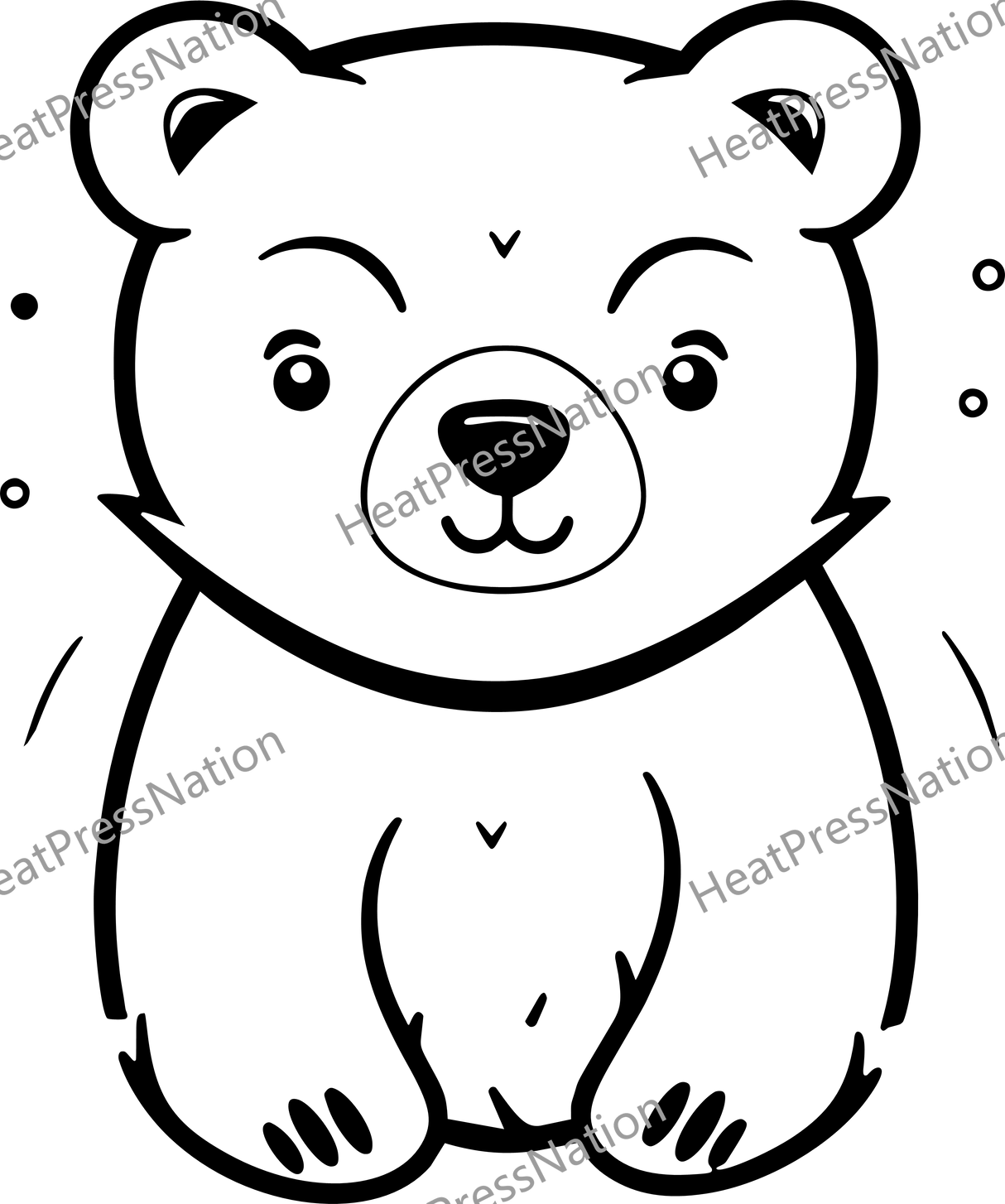 Smiling Bear Vector Design - HeatPressNation