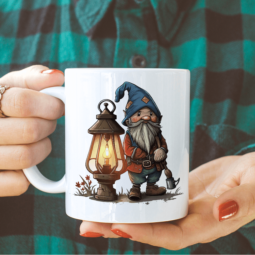 Gnome near Lamp Design - HeatPressNation