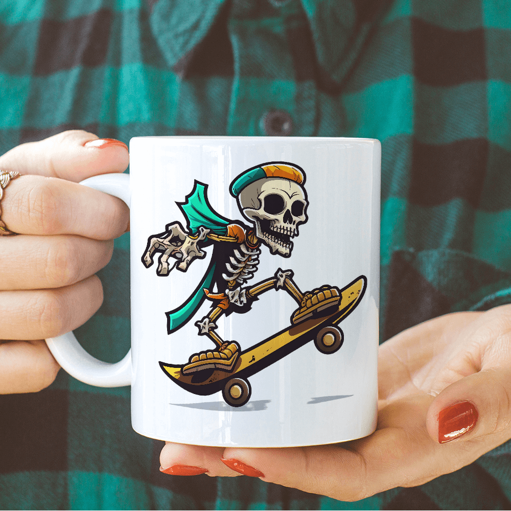 Skating Skeleton with Cape Design - HeatPressNation