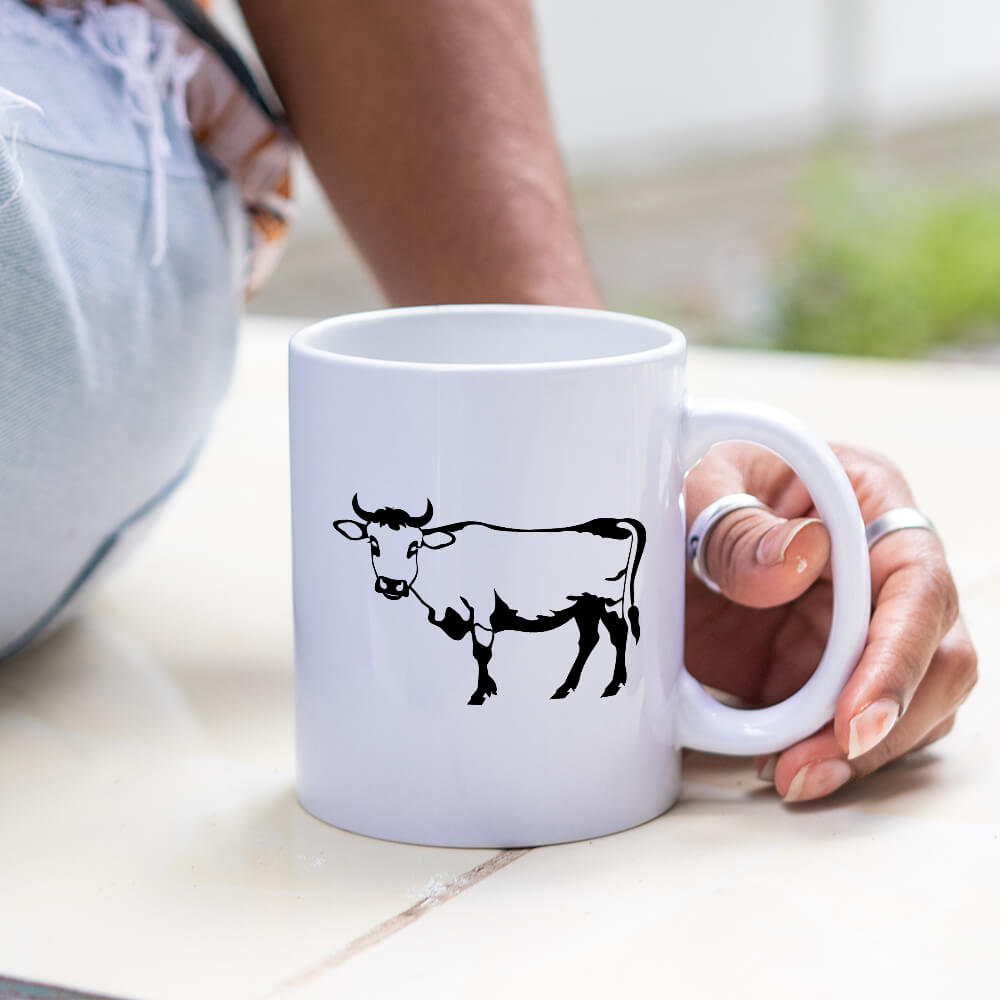 Standing Side Cow Vector Design - HeatPressNation