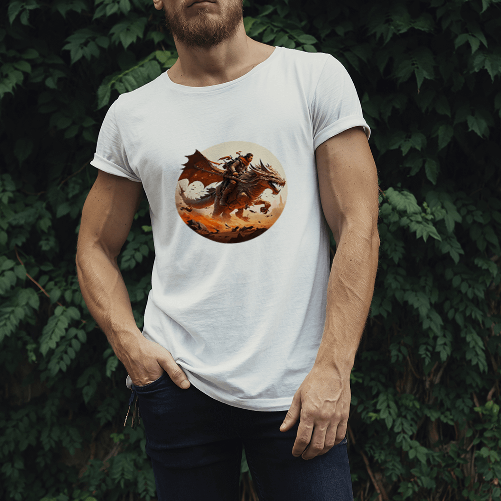 Warrior Riding Dragon Design - HeatPressNation