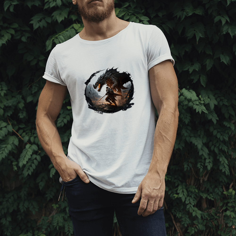 Sword Fighting Dragon Design - HeatPressNation