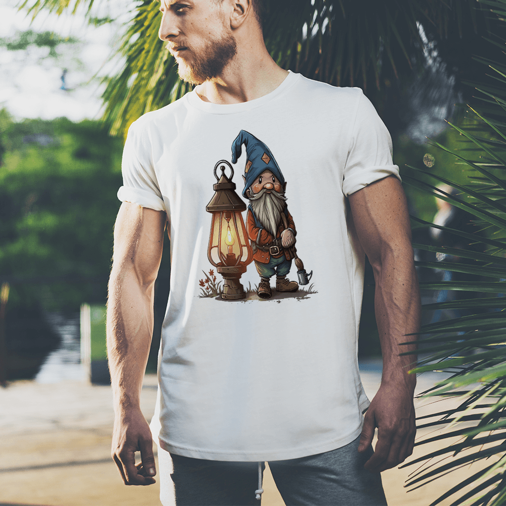 Gnome near Lamp Design - HeatPressNation