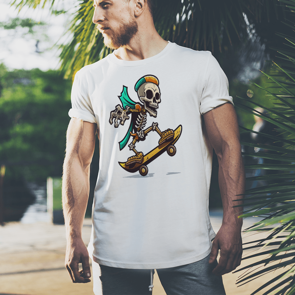 Skating Skeleton with Cape Design - HeatPressNation