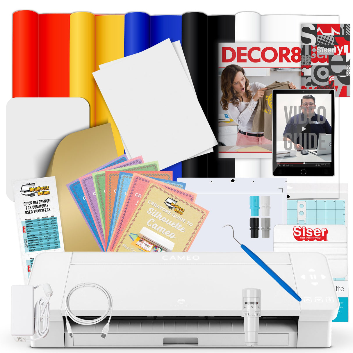 Silhouette Cameo 4 Siser Easyweed HTV and Heat Transfer Paper Bundle - HeatPressNation