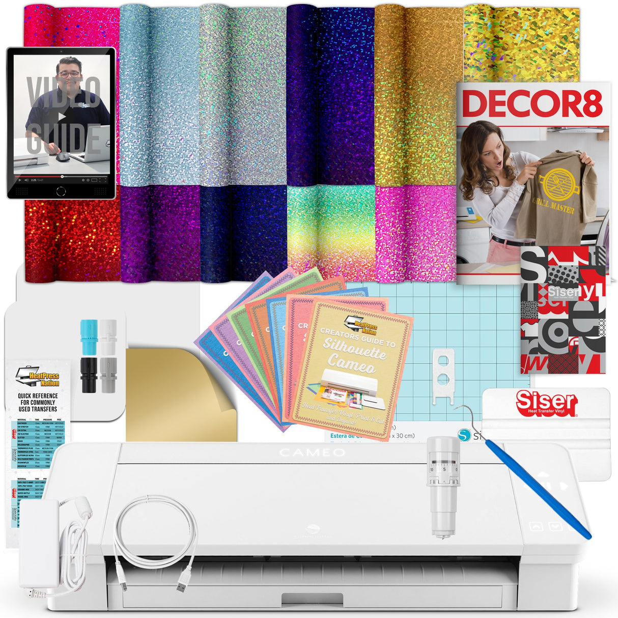 Silhouette Cameo 4 Siser Holographic HTV Bundle - HeatPressNation