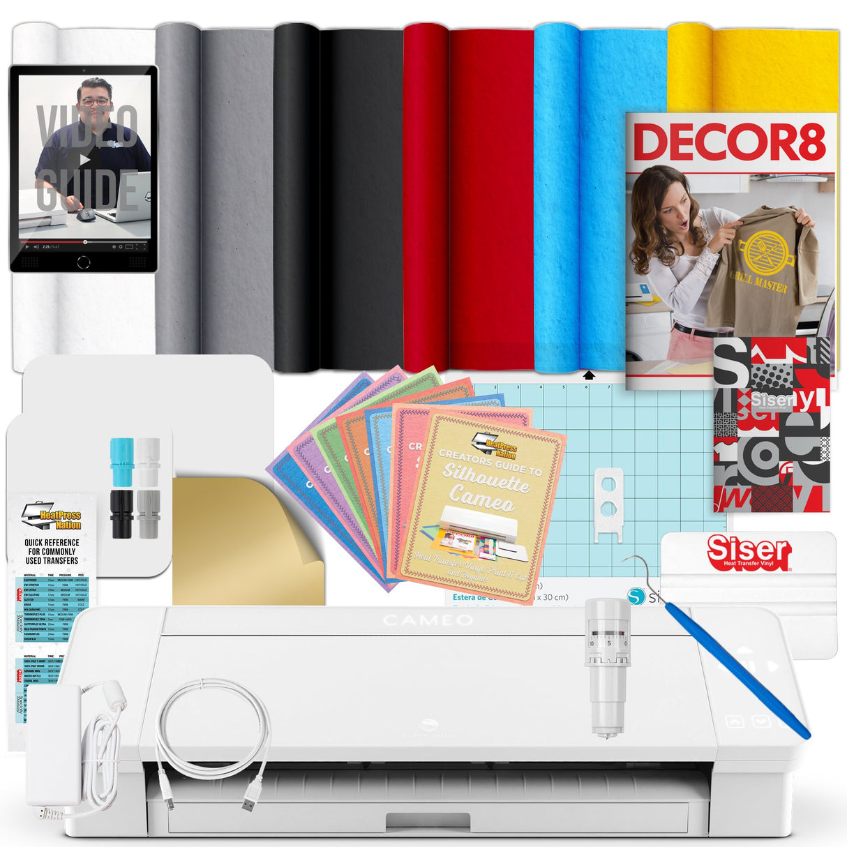 Silhouette Cameo 4 Siser Stripflock Pro HTV Bundle - HeatPressNation