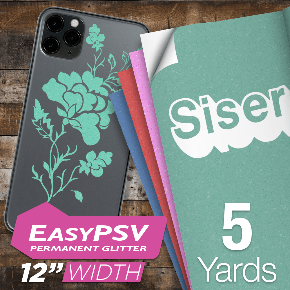 Siser EasyPSV Glitter Permanent Adhesive Sticker Vinyl - 12" x 5 Yards - HeatPressNation