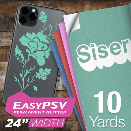 Siser EasyPSV Glitter Permanent Adhesive Sticker Vinyl - 24" x 10 Yards - HeatPressNation