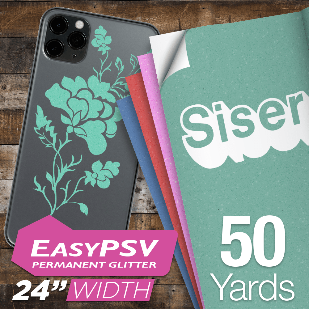 Siser EasyPSV Glitter Permanent Adhesive Sticker Vinyl - 24" x 50 Yards - HeatPressNation