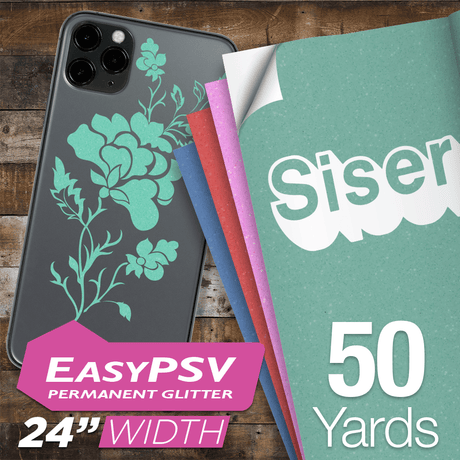 Siser EasyPSV Glitter Permanent Adhesive Sticker Vinyl - 24" x 50 Yards - HeatPressNation