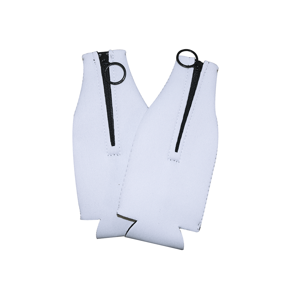 HPN SubliCraft Sublimation Bottle Cooler Sleeve with Zipper for 12 oz. Long Neck Bottles - 10 Pack - HeatPressNation