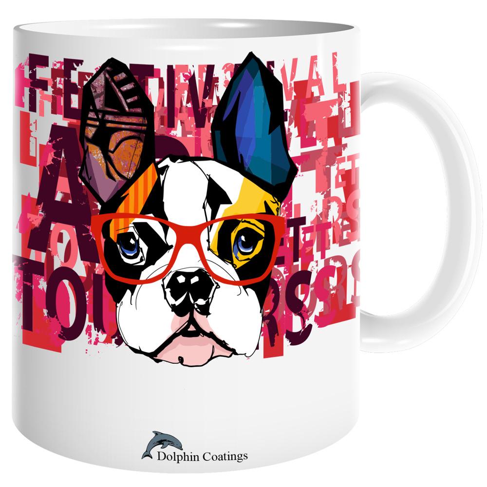 HPN SubliCraft 11 oz. Dolphin Coated White Sublimation Ceramic Mug - 12 per Case - HeatPressNation