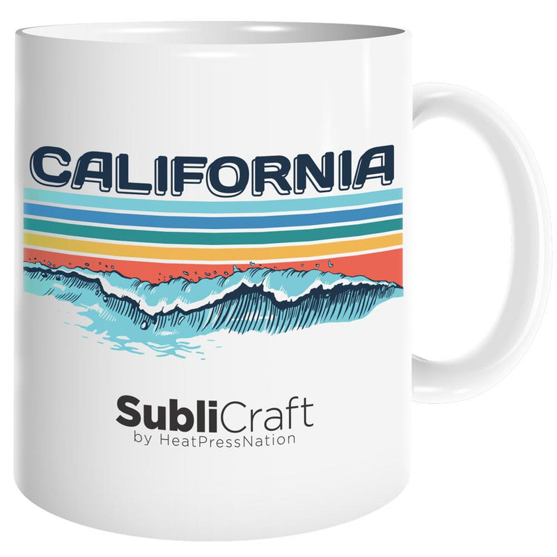 SubliCraft by HeatPressNation 11 oz. White Ceramic Sublimation Mug - 12 per case