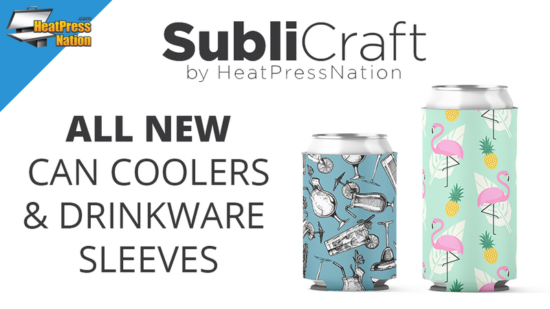 Introducing SubliCraft by HeatPressNation Sublimation Blank Can Coolers and Drinkware Sleeves