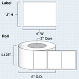 Uninet 4" x 3" Die Cut Clear Gloss Polyester for IColor 200 / 250 (775 labels/roll)