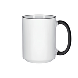 HPN ORCA Premium 15 oz. Color Rim + Handle Sublimation Ceramic Mug - 36 per Case