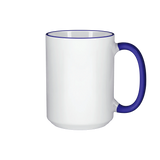 HPN ORCA Premium 15 oz. Color Rim + Handle Sublimation Ceramic Mug - 36 per Case