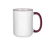 HPN ORCA Premium 15 oz. Color Rim + Handle Sublimation Ceramic Mug - 36 per Case