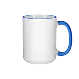HPN ORCA Premium 15 oz. Color Rim + Handle Sublimation Ceramic Mug - 36 per Case