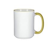 HPN ORCA Premium 15 oz. Color Rim + Handle Sublimation Ceramic Mug - 36 per Case