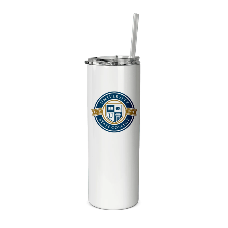 HPN SubliCraft 20 oz. Sublimation Stainless Steel Skinny Tumbler with Straw - 24 per Case