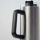 HPN SubliCraft 40 oz. Sublimation Stainless Steel Travel Mug w/ Straw and Handle - Silver - 20 Per Case - HeatPressNation