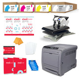 Uninet IColor 340 Apparel Plus White Toner DTF Printer with GeoKnight DK20S Heat Press