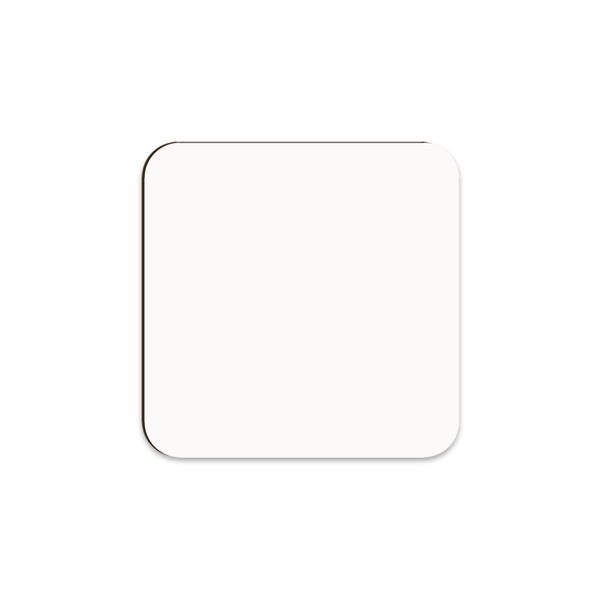 Unisub 3.5" Square Sublimation Hardboard Coaster - Gloss White w/ Raw Back
