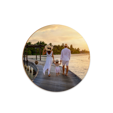 Unisub 3.5" Round Sublimation Hardboard Coaster - Gloss White w/ Raw Back