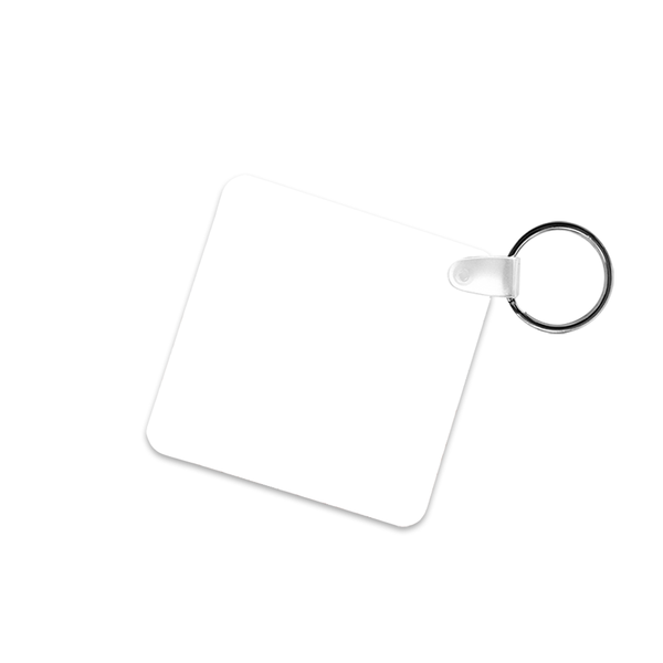 Unisub 2.25" Square Sublimation FRP Key Chain - 2 Sided Gloss White