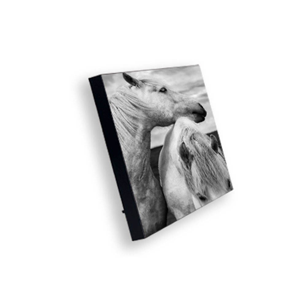 ChromaLuxe 10" x 8" Sublimation MDF Photo Panel w/ Kickstand - Gloss White/Black Back - HeatPressNation