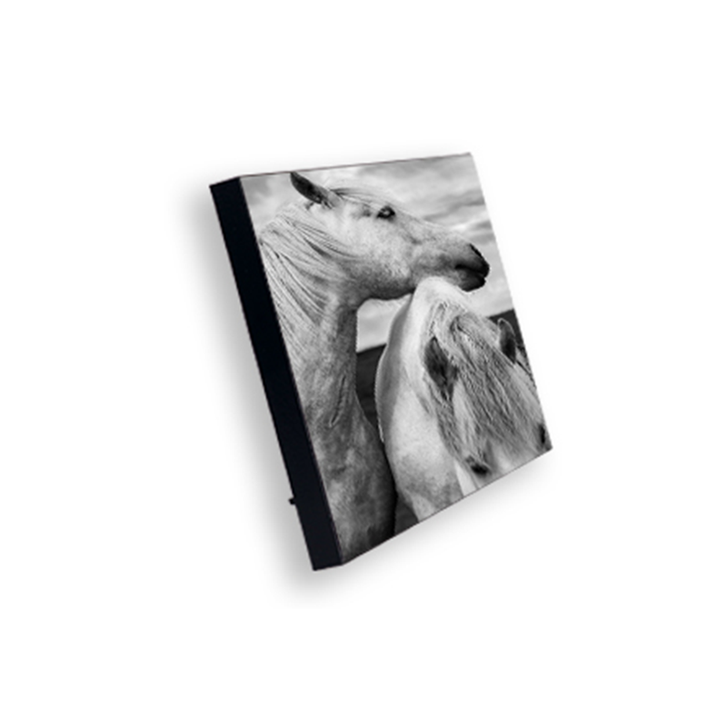 ChromaLuxe 10" x 8" Sublimation MDF Photo Panel w/ Kickstand - Gloss White/Black Back