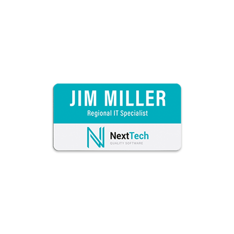 Unisub 3" x 1.5" Sublimation Aluminium Name Badge - Matte White