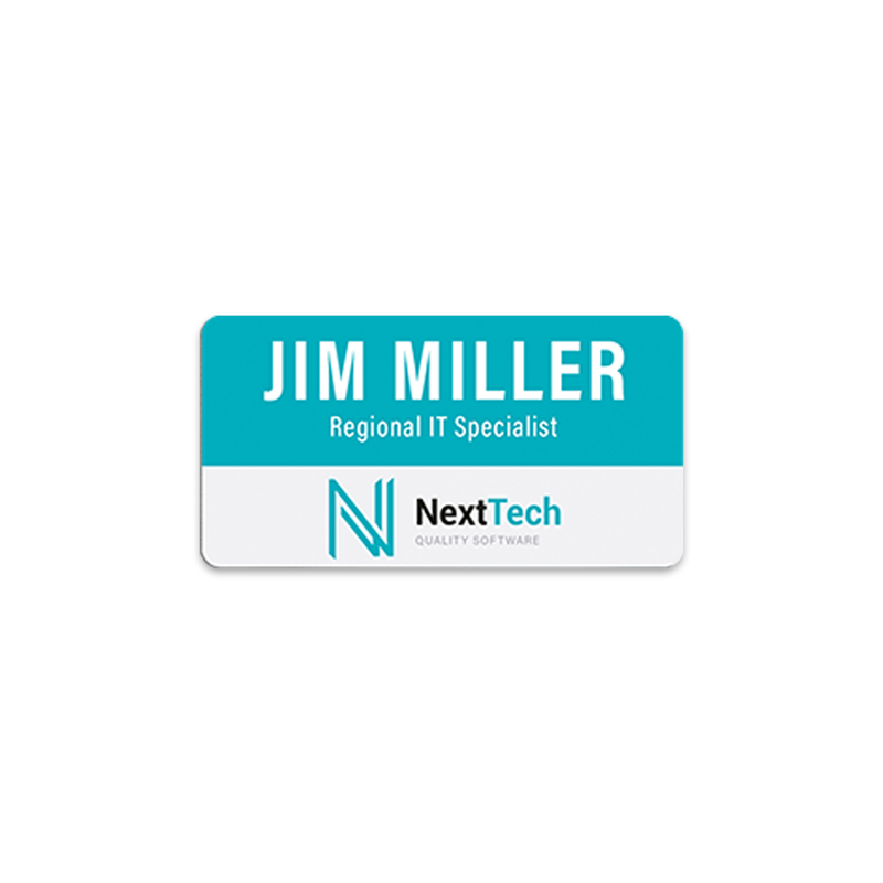 Unisub 3" x 1.5" Sublimation Aluminium Name Badge - Matte White